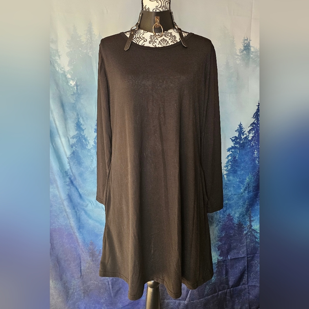 Casual Black Pocket Dress
